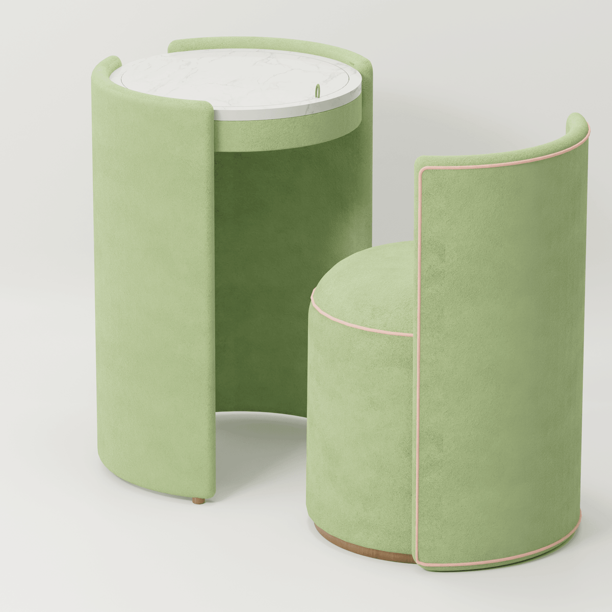 OH SO PRETTY GREEN VANITY & STOOL SET YL STUDIO LLC OH SO PRETTY GREEN VANITY & STOOL SET YL STUDIO LLC