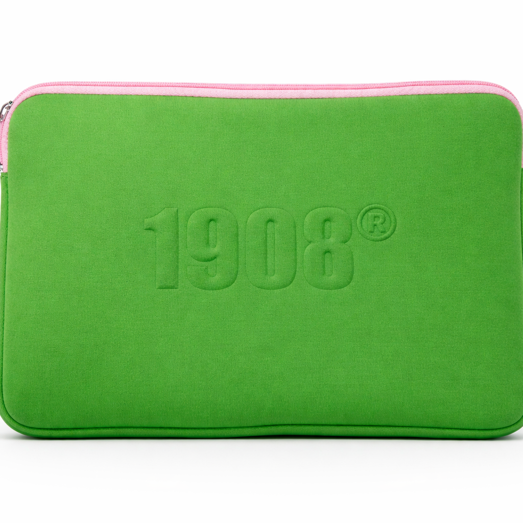 Green pouch with '1908' branding on a white background