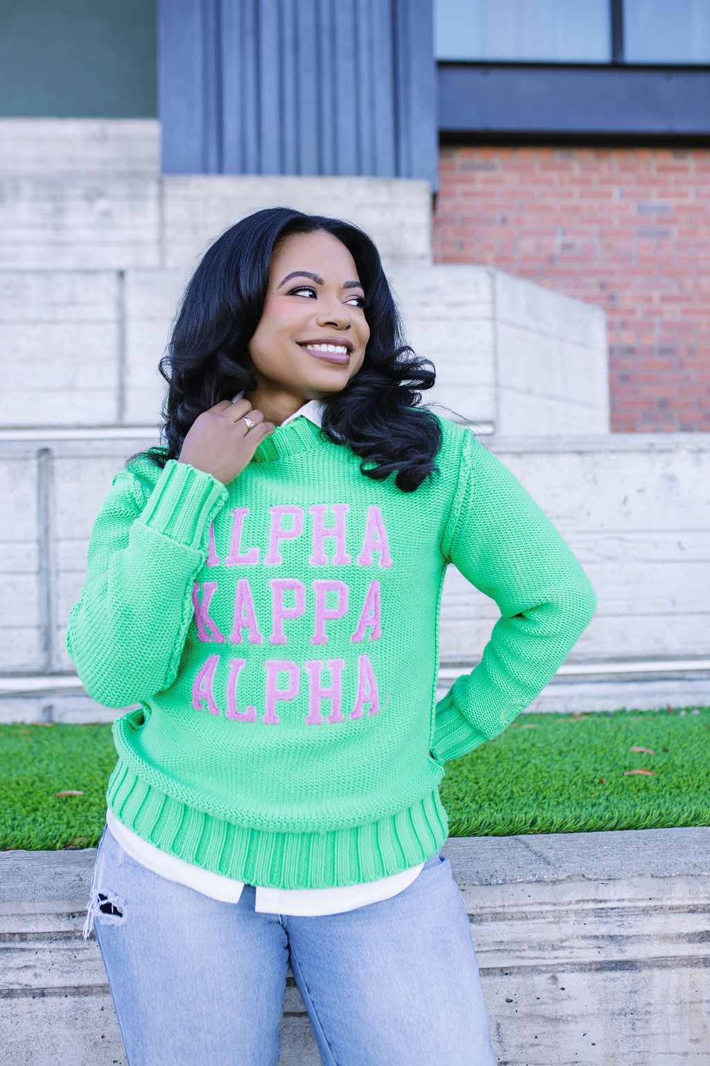 Sweater Clearance Alpha Kappa Alpha Sweater Dress Alpha Kappa Alpha Sorority, CHENILLE BACK DESIGN (PINK) Sweater Clearance Alpha Kappa Alpha Sweater Dress Alpha Kappa Alpha Sorority, CHENILLE BACK DESIGN (PINK)