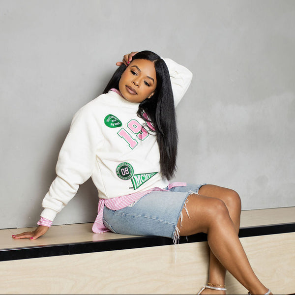 YL STUDIO GREEK - 1908 VARSITY PATCH SWEATSHIRT – YL STUDIO LLC