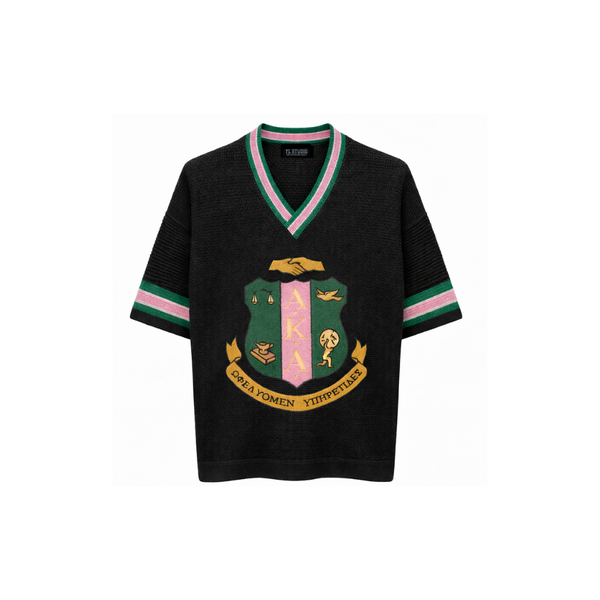 YL STUDIO GREEK - BLACK AKA KNIT MESH JERSEY