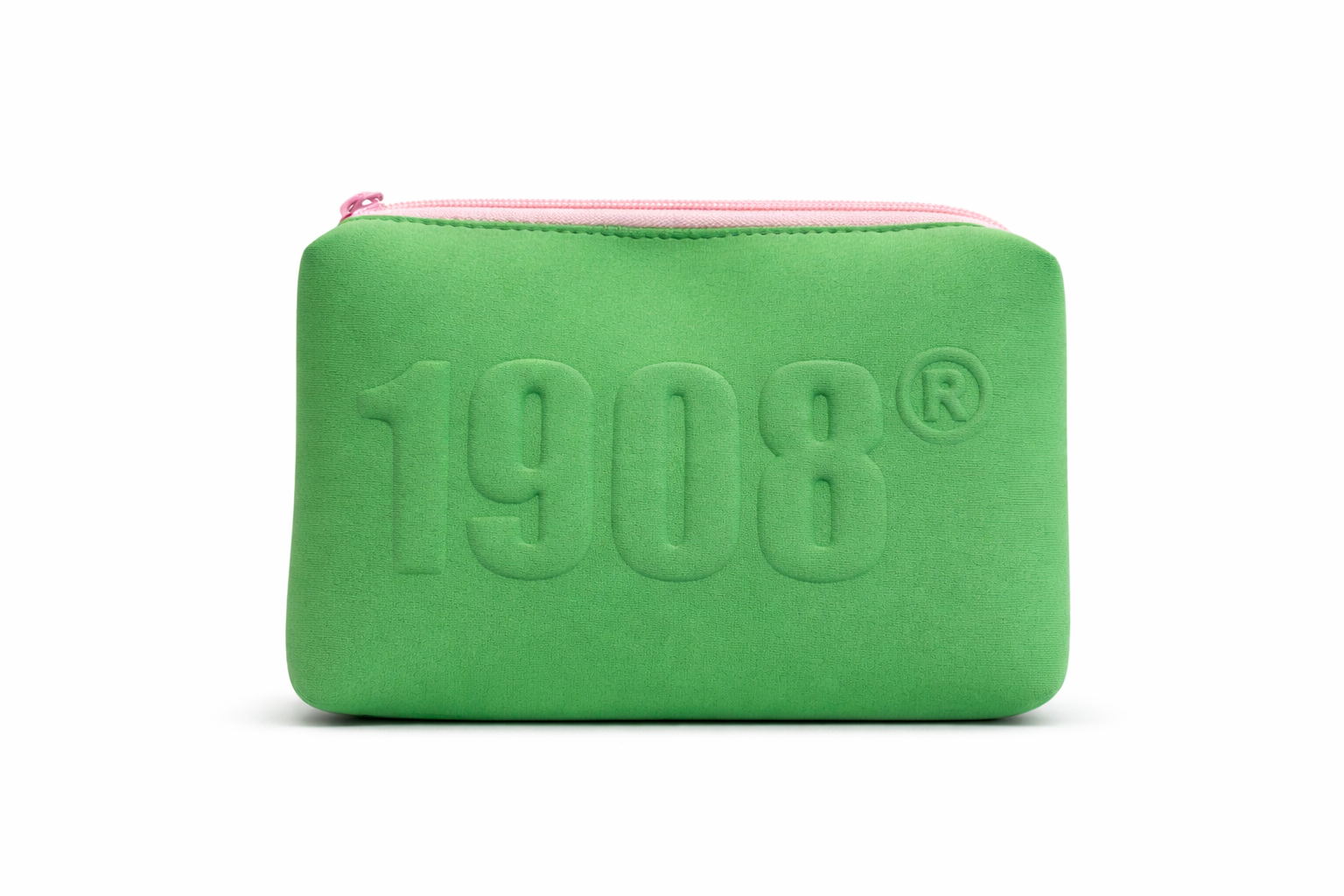 Green pouch with '1908' branding on a white background