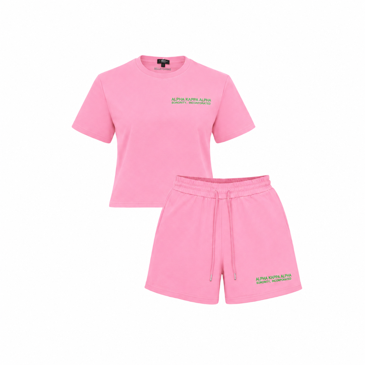 YL STUDIO GREEK - PRETTY IN PINK SHORT SET