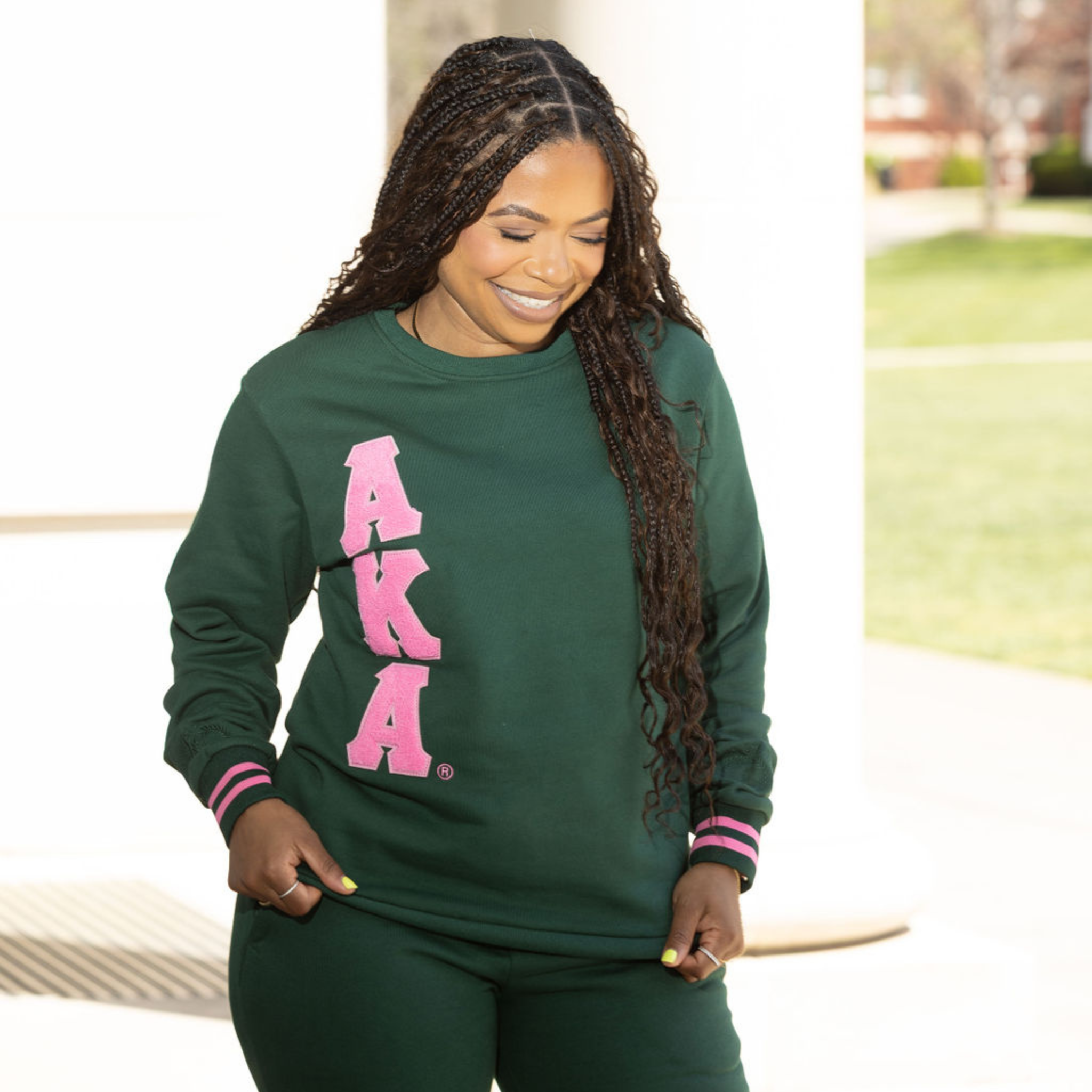 YL STUDIO GREEK - Green Fitted Jogger Set - AKA – YL STUDIO LLC